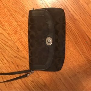 Coach Black Large Wristlet